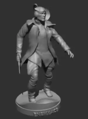 Philippe Sergent ZBrush 3D character model of Enemy Ace