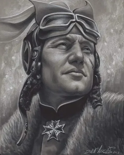 Dave Aikins original Enemy Ace portrait, 2013