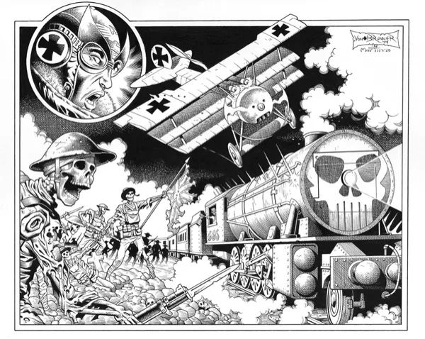 Frank Brunner pencils and Gary Martin inks, Enemy Ace commission 2025