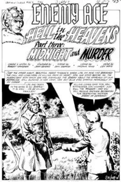 John Severin Enemy Ace splash page — alternate view