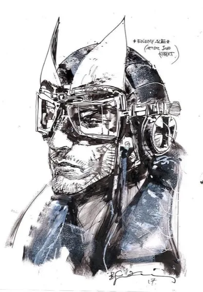 Bill Sienkiewicz original Enemy Ace commission, 2017