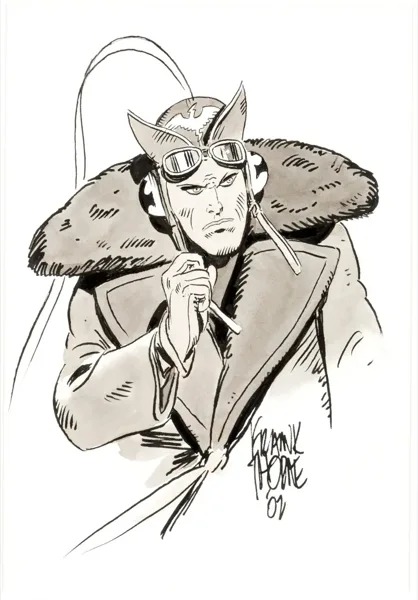 Frank Thorne original Enemy Ace portrait, 2001