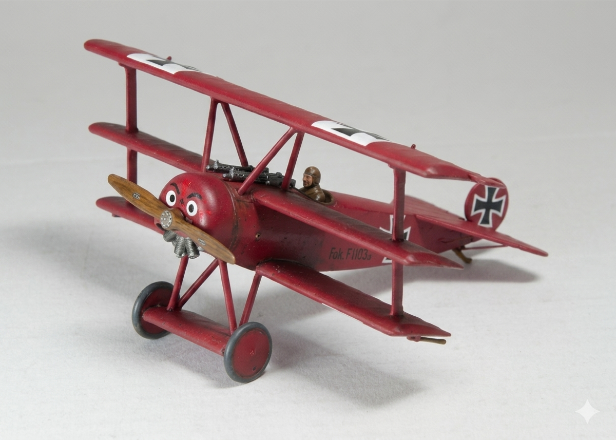 Custom crimson Fokker Dr.I triplane scale model