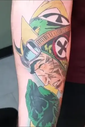 Enemy Ace tattoo by Justin Ashley, Legacy Tattoo Co., Williamston, South Carolina